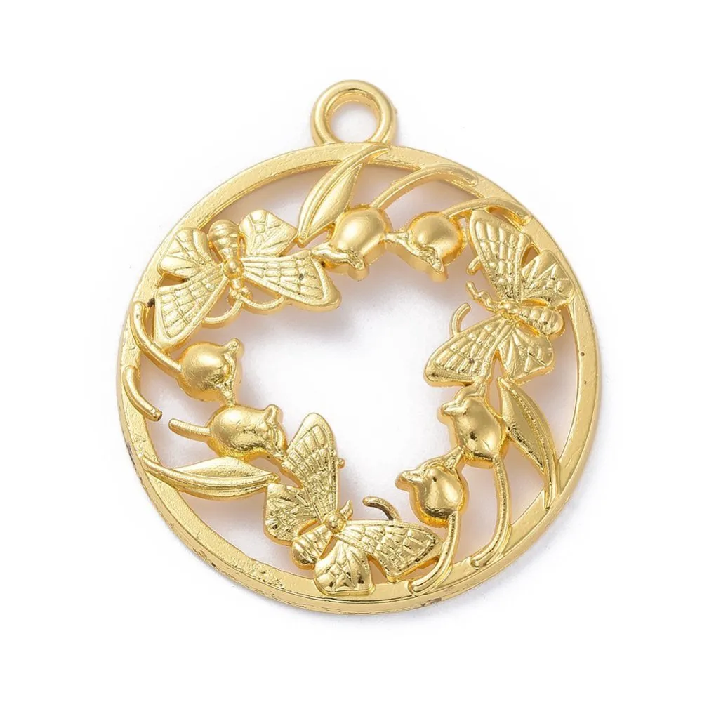 Butterflies Gold Open Bezel